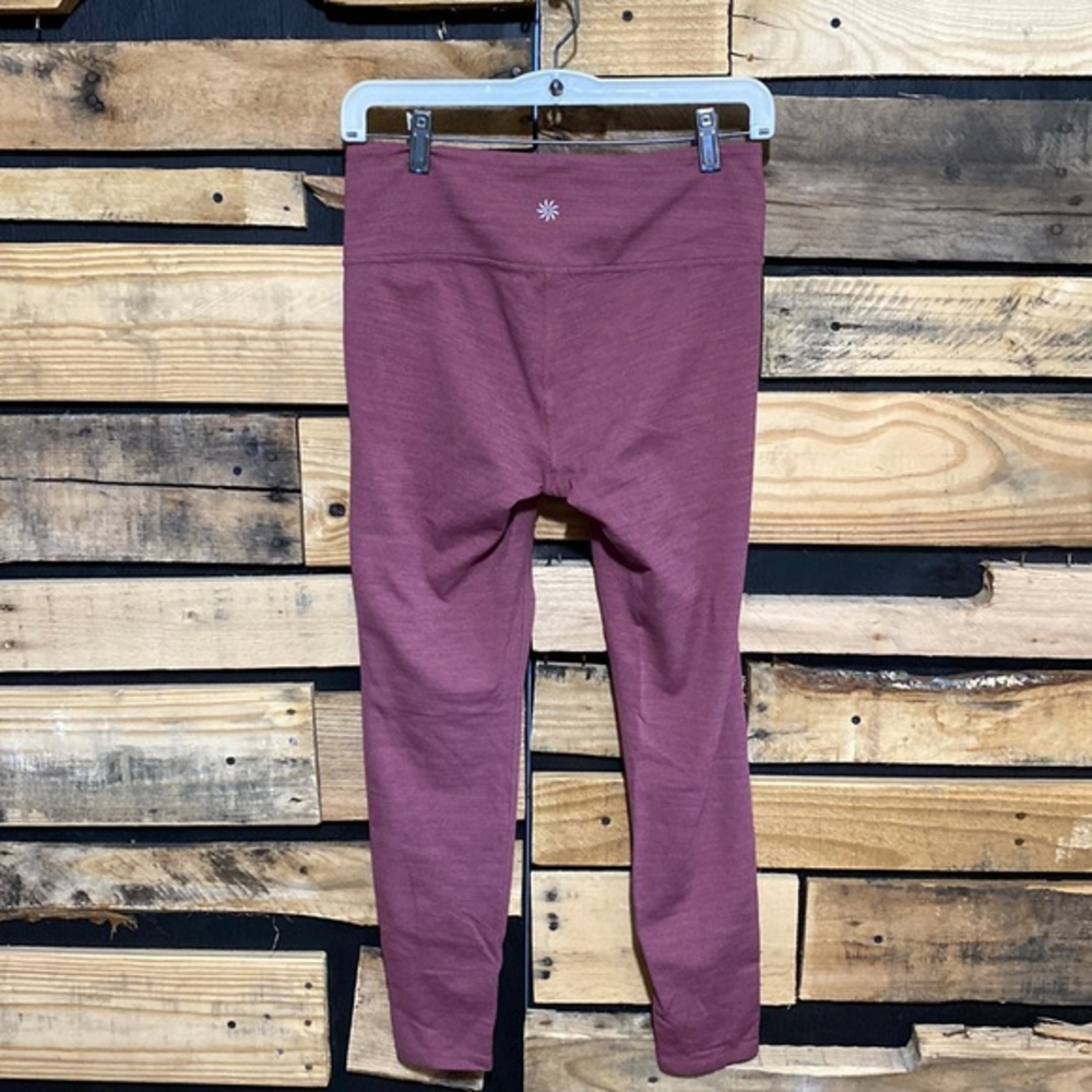 ATHLETA Space Dye Tight Leggings Heather Red Small Petite #152881 Full Length